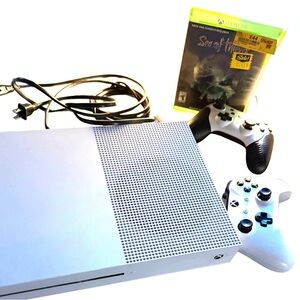 SOLD BUNDLE - Microsoft Xbox One S 1TB Console - White, 2 Controllers & 1 Game